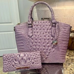 Brahmin Lavender Duxbury Satchel and Ady Wallet